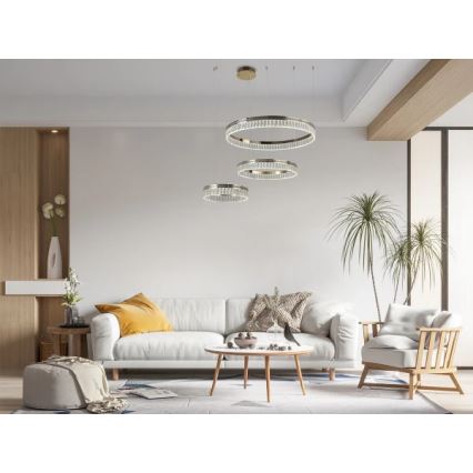 Reguliuojamas LED krištolinis liustras ant laido THALIA LED/120W/230V 3000-6000K + nuotolinis valdymas