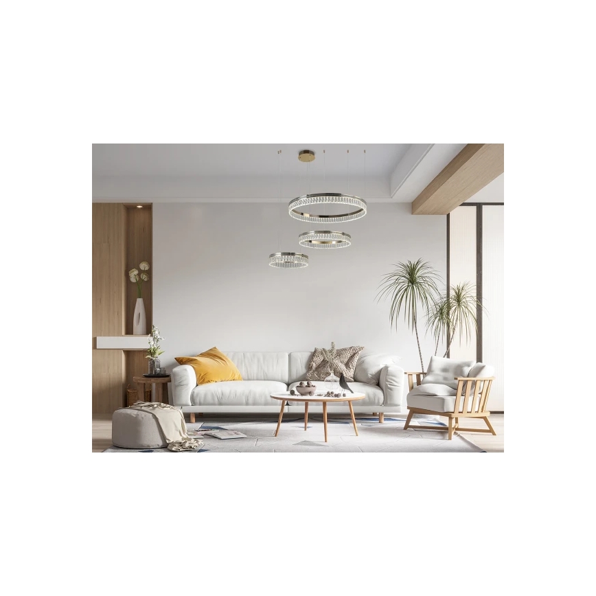 Reguliuojamas LED krištolinis liustras ant laido THALIA LED/120W/230V 3000-6000K + nuotolinis valdymas