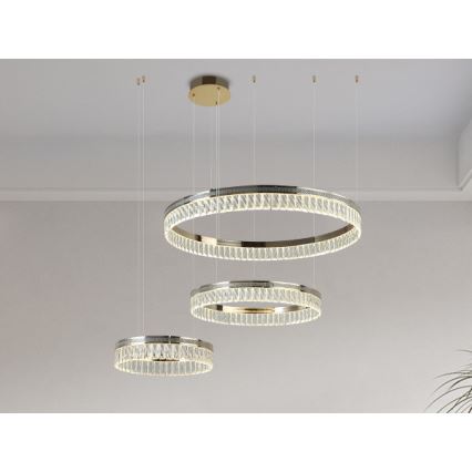 Reguliuojamas LED krištolinis liustras ant laido THALIA LED/120W/230V 3000-6000K + nuotolinis valdymas