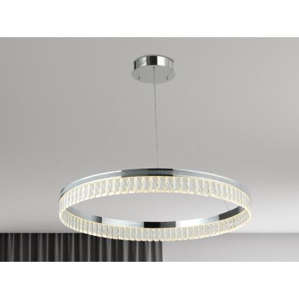 Reguliuojama LED krištolinė liustra ant laido THALIA LED/55W/230V 3000-6000K skersmuo 80 cm + su nuotoliniu pulteliu