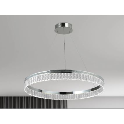 Reguliuojama LED krištolinė liustra ant laido THALIA LED/55W/230V 3000-6000K skersmuo 80 cm + su nuotoliniu pulteliu