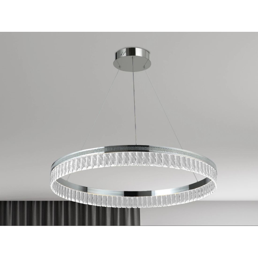 Reguliuojama LED krištolinė liustra ant laido THALIA LED/55W/230V 3000-6000K skersmuo 80 cm + su nuotoliniu pulteliu