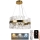 LED reguliuojamas krištolinis šviestuvas ant laido LED/130W/230V 3000-6500K auksinis + nuotolinis valdymas