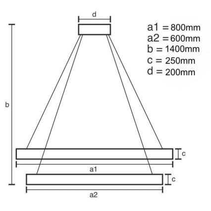 LED reguliuojamas krištolinis šviestuvas ant laido LED/190W/230V 3000-6500K + nuotolinis valdymas