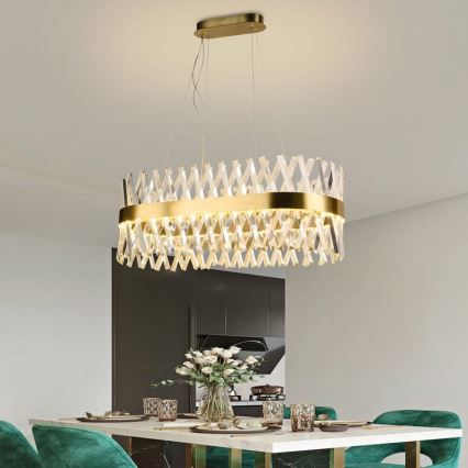 LED reguliuojamas krištolinis šviestuvas ant laido LED/90W/230V 3000-6500K + nuotolinis valdymas