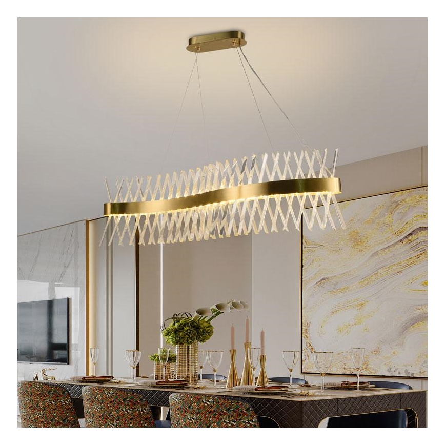 LED reguliuojamas krištolinis šviestuvas ant laido LED/95W/230V 3000-6500K + nuotolinis valdymas
