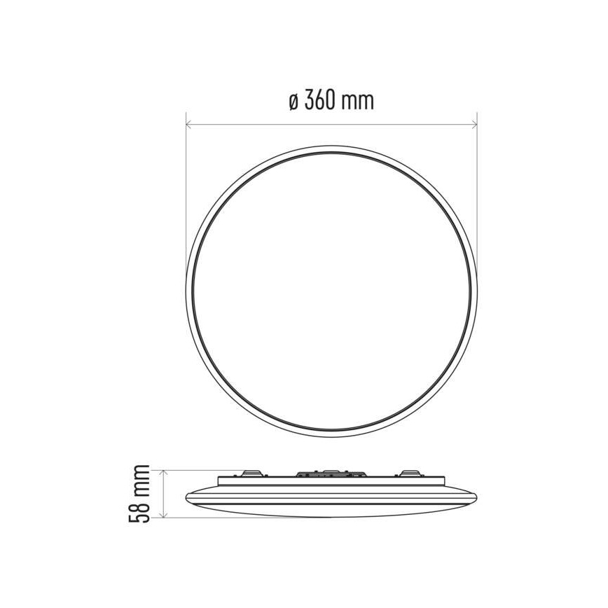 LED Reguliuojamas lubinis šviestuvas LED/24W/230V apvalus + valdymo pultas 2700K-6500K