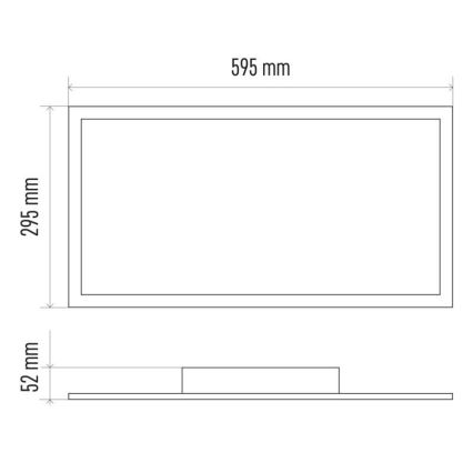 LED Reguliuojamas lubinis šviestuvas LED/25W/230V stačiakampis + valdymo pultas 2700K-6000K