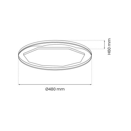 LED Reguliuojamas lubinis šviestuvas OPTIMA LED/52W/230V 3000-6000K + valdymo pultas