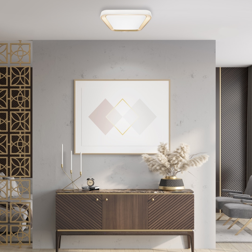LED Reguliuojamas lubinis šviestuvas QUADRO LED/38W/230V 3000-6000K baltas/aukso + valdymo pultas