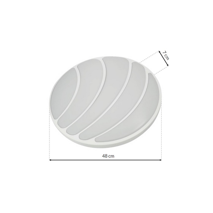 LED Reguliuojamas lubinis šviestuvas SHELL WHITE LED/40W/230V + valdymo pultas