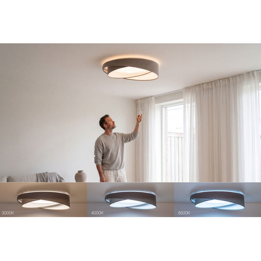 Dimeriuojamas lubinis šviestuvas SMART GALAXY MODERN LED/24W/230V 3000–6500 K Ø 55 cm pilka/balta + nuotolinis valdymas