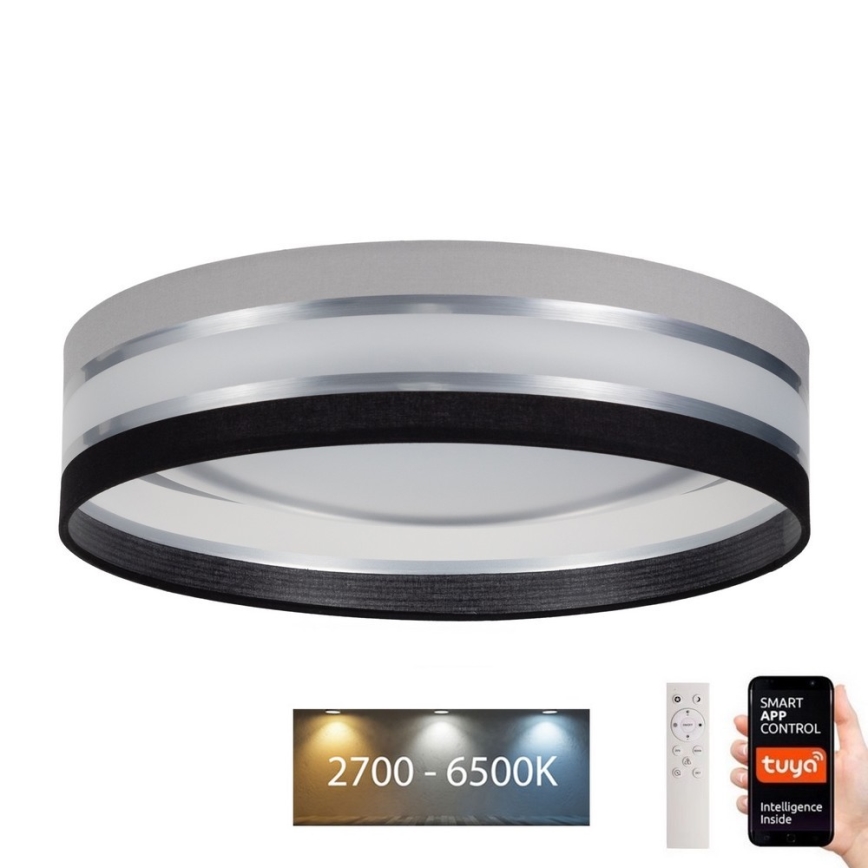 LED Reguliuojamas lubinis šviestuvas SMART CORAL LED/24W/230V Wi-Fi Tuya juodas/pilkas + valdymo pultas