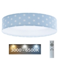 LED Reguliuojamas lubinis šviestuvas SMART GALAXY KIDS LED/24W/230V 3000-6500K žvaigždės mėlyna/balta + nuotolinio valdymo pultas