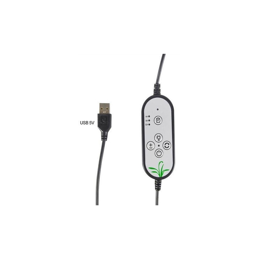 LED Reguliuojamas lubinis šviestuvas su segtuku augalams auginti LED/15W/5V