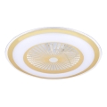 LED Reguliuojamas lubinis šviestuvas su ventiliatoriumi ZEPHYR LED/48W/230V 3000-6000K auksinis + nuotolinis valdymas