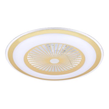 LED Reguliuojamas lubinis šviestuvas su ventiliatoriumi ZEPHYR LED/48W/230V 3000-6000K auksinis + nuotolinis valdymas