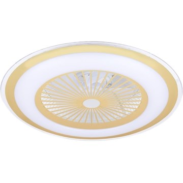 LED Reguliuojamas lubinis šviestuvas su ventiliatoriumi ZEPHYR LED/48W/230V 3000-6000K aukso + valdymo pultas