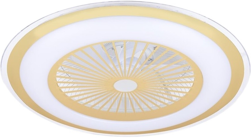 LED Reguliuojamas lubinis šviestuvas su ventiliatoriumi ZEPHYR LED/48W/230V 3000-6000K aukso + valdymo pultas