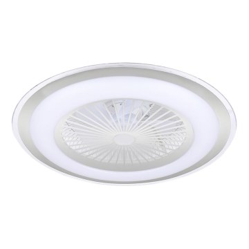 LED Reguliuojamas lubinis šviestuvas su ventiliatoriumi ZONDA LED/48W/230V 3000-6000K sidabrinis + nuotolinio valdymo pultas