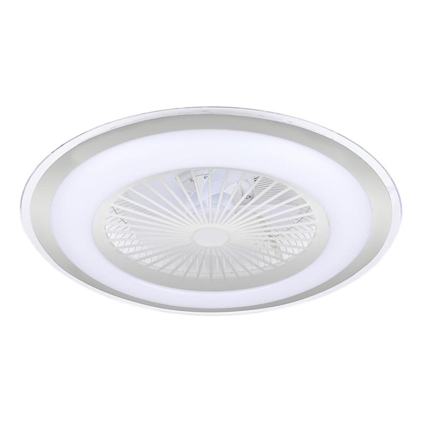 LED Reguliuojamas lubinis šviestuvas su ventiliatoriumi ZONDA LED/48W/230V 3000-6000K sidabrinis + nuotolinio valdymo pultas