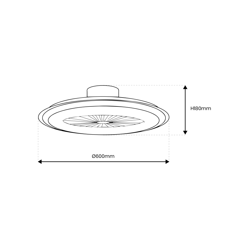 LED Reguliuojamas lubinis šviestuvas su ventiliatoriumi ZONDA LED/48W/230V 3000-6000K baltas + valdymo pultas