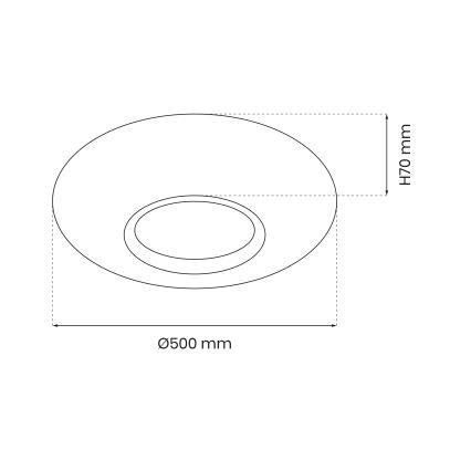 LED Reguliuojamas lubinis šviestuvas TOKYO LED/48W/230V 3000-6000K + valdymo pultas