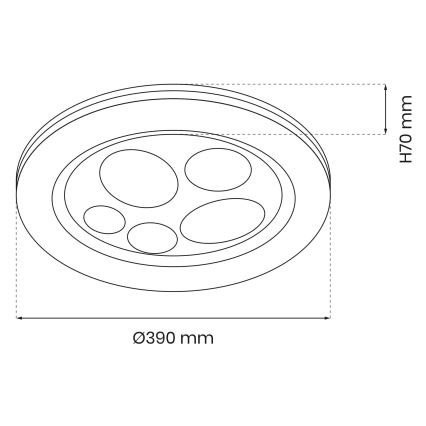 LED Reguliuojamas lubų šviestuvas BUBBLES LED/48W/230V su nuotoliniu valdymu