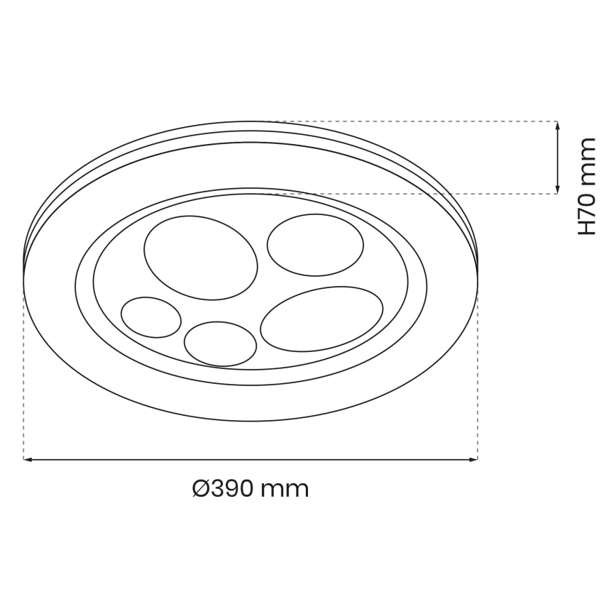 LED Reguliuojamas lubų šviestuvas BUBBLES LED/48W/230V su nuotoliniu valdymu