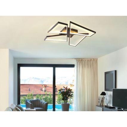 LED Reguliuojamas lubinis šviestuvas LED/115W/230V 3000-6500K juodas + nuotolinio valdymo pultas