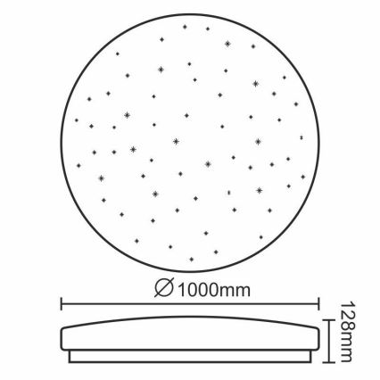 LED reguliuojamas lubų šviestuvas LED/150W/230V + nuotolinis valdymas