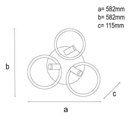 LED Reguliuojamas lubų šviestuvas LED/70W/230V 3000-6500K juoda/ruda + nuotolinio valdymo pultas