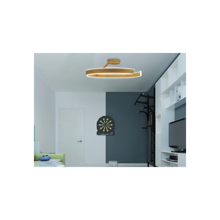 LED Reguliuojamas paviršinis šviestuvas LED/72W/230V 3000-6500K auksinis + nuotolinis valdymas