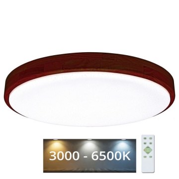 LED Reguliuojamas lubų šviestuvas LENA LED/60W/230V 3000-6500K ąžuolas + nuotolinis valdymas
