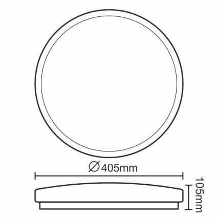 LED Reguliuojamas lubų šviestuvas OPAL LED/24W/230V + nuotolinio valdymo pultas