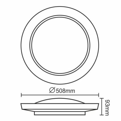 LED Reguliuojamas lubų šviestuvas OPAL LED/24W/230V + nuotolinio valdymo pultas
