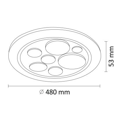 LED Reguliuojamas lubų šviestuvas PLANET LED/72W/230V d. 48 cm 3000-6500K + VP