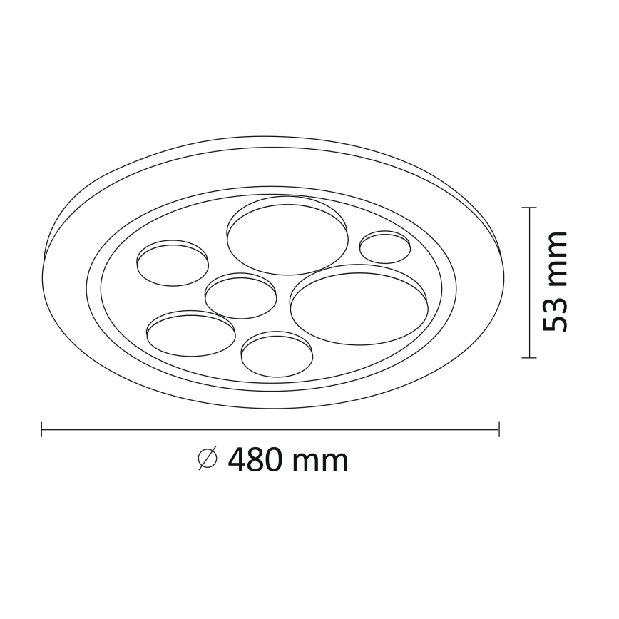 LED Reguliuojamas lubų šviestuvas PLANET LED/72W/230V d. 48 cm 3000-6500K + VP