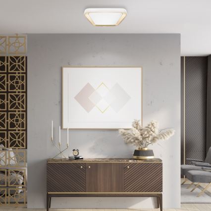 LED Reguliuojamas lubų šviestuvas QUADRO LED/38W/230V 3000-6000K baltas/auksinis + nuotolinio valdymo pultas