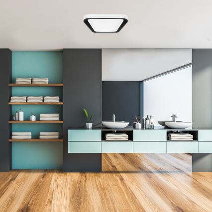 LED Reguliuojamas lubų šviestuvas QUADRO LED/66W/230V 3000-6000K balta/juoda + nuotolinio valdymo pultas