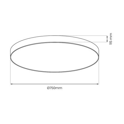 Dimeriuojamas LED lubinis šviestuvas SIENA LED/80W/230V 3000-6000K skersmuo 75 cm juodas + nuotolinis pultelis