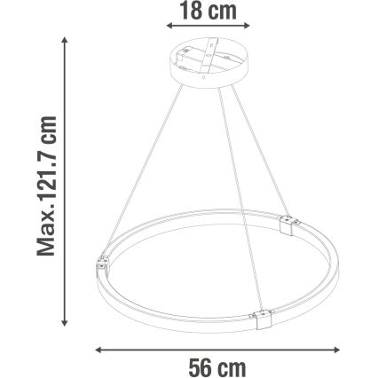 LED Reguliuojamas pakabinamas sietynas CASSINI LED/33W/230V 2700-6500K + nuotolinio valdymo pultas