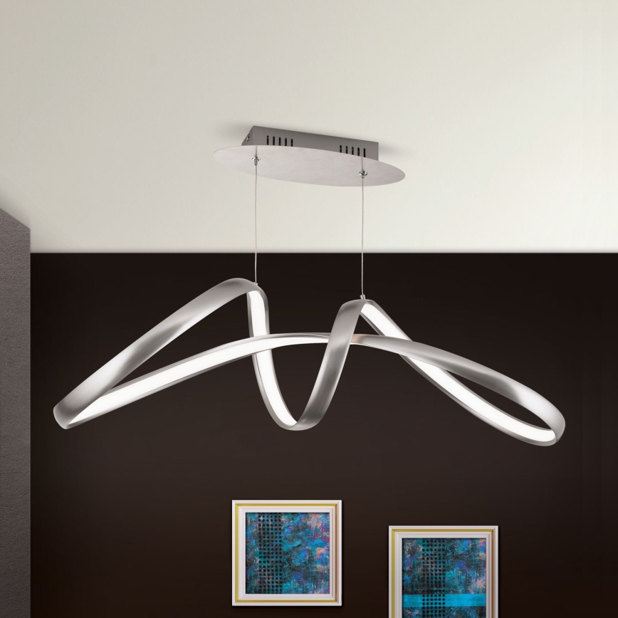 LED Reguliuojamas pakabinamas sietynas CIRCUS LED/36W/230V sidabras