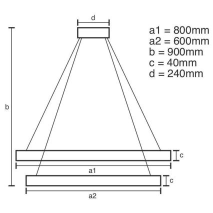 LED Reguliuojamas pakabinamas sietynas LED/100W/230V 3000-6500K diametras 80 cm + nuotolinio valdymo pultas
