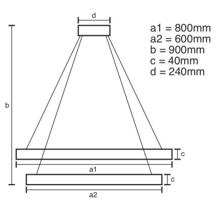 LED Reguliuojamas pakabinamas sietynas LED/100W/230V 3000-6500K diametras 80 cm + nuotolinio valdymo pultas
