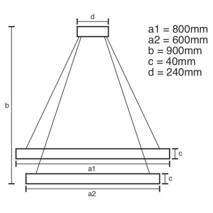 LED Reguliuojamas pakabinamas sietynas LED/100W/230V 3000-6500K diametras 80 cm + nuotolinio valdymo pultas