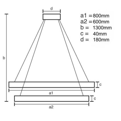 LED Reguliuojamas pakabinamas sietynas LED/100W/230V 3000-6500K + nuotolinio valdymo pultas