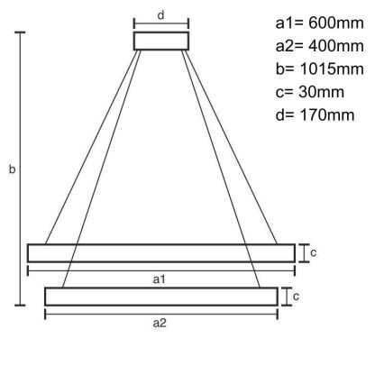 LED Reguliuojamas pakabinamas sietynas LED/100W/230V 3000-6500K diametras 60 cm + nuotolinio valdymo pultas