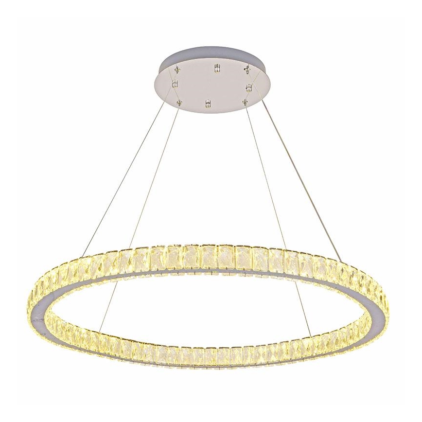 LED šviesos reguliavimas krištolas Sietynas ant stygos LED/100W/230V 3000-6500K sidabras + nuotolinio valdymo pultas