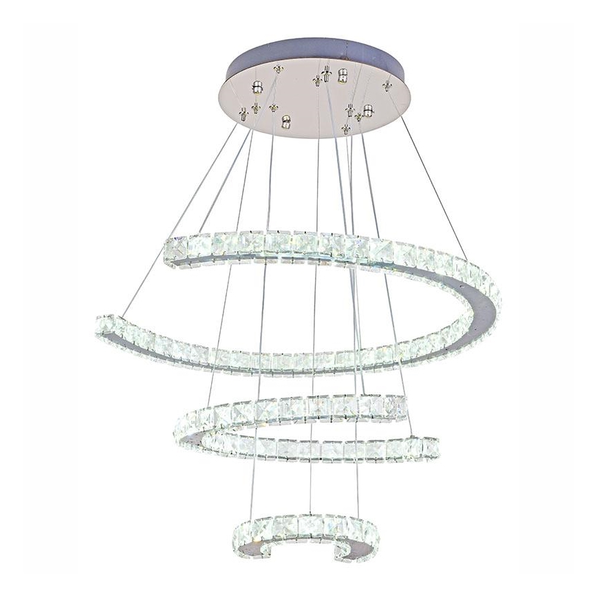 LED šviesos reguliavimas krištolas Sietynas ant stygos LED/100W/230V 3000-6500K sidabras + nuotolinio valdymo pultas